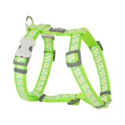 Red Dingo Dog Harness Reflective Ziggy Lime Green