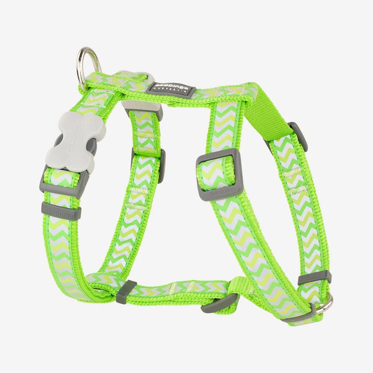 Red Dingo Dog Harness Reflective Ziggy Lime Green - Image 14
