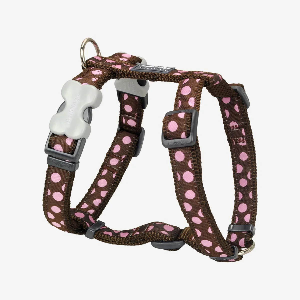 Red Dingo Dog Harness Pink Spots On Brown - Image 16