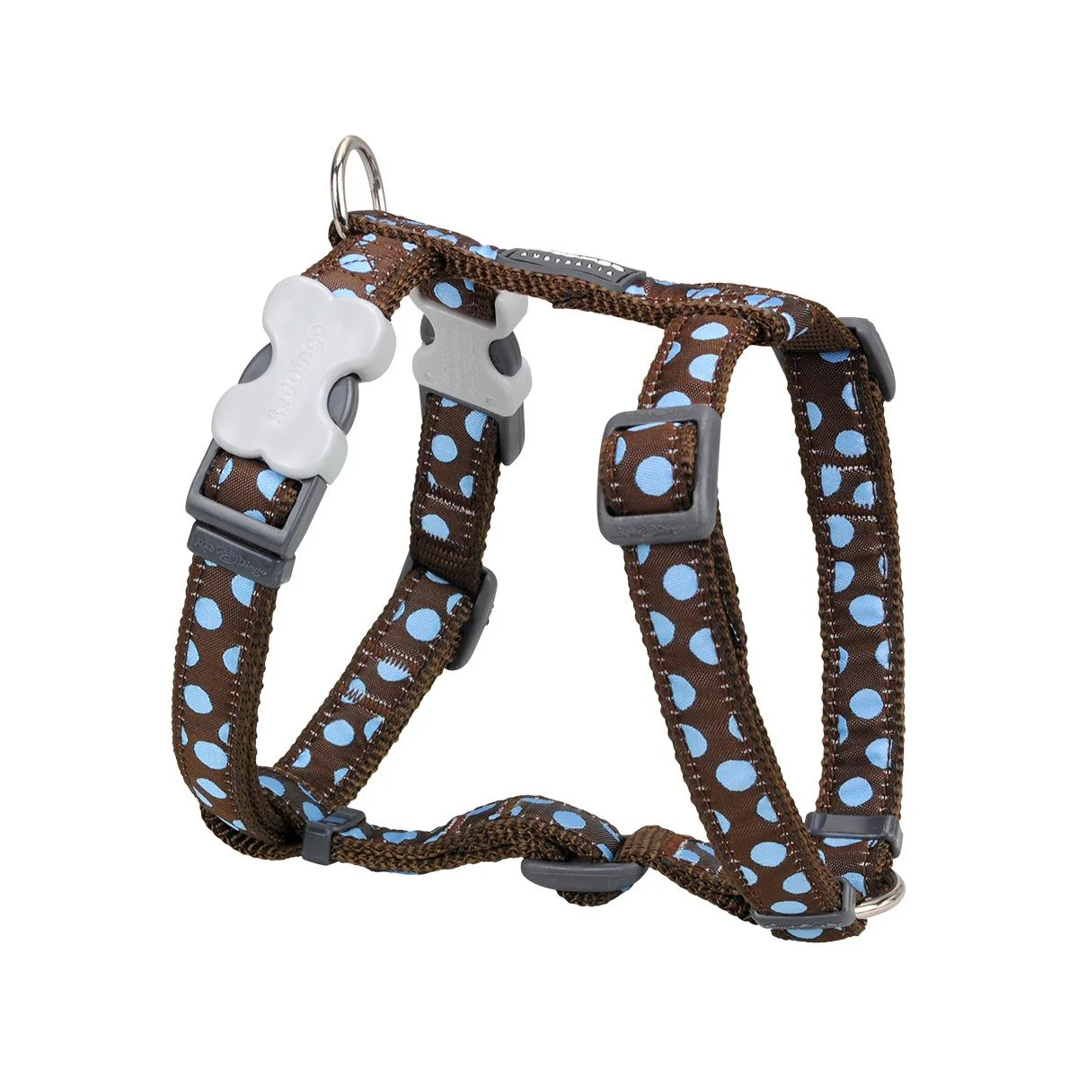 Red Dingo Dog Harness Blue Spots On Brown - Image 15