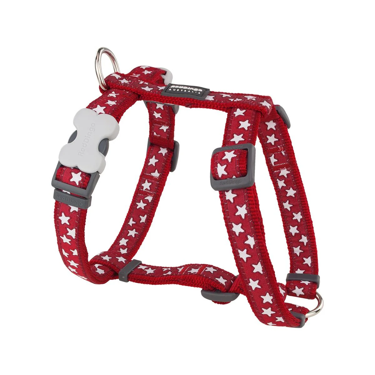 Red Dingo Dog Harness Stars White On Red - Image 12