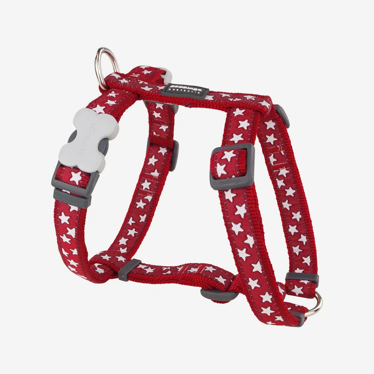 Red Dingo Dog Harness Stars White On Red - Image 4