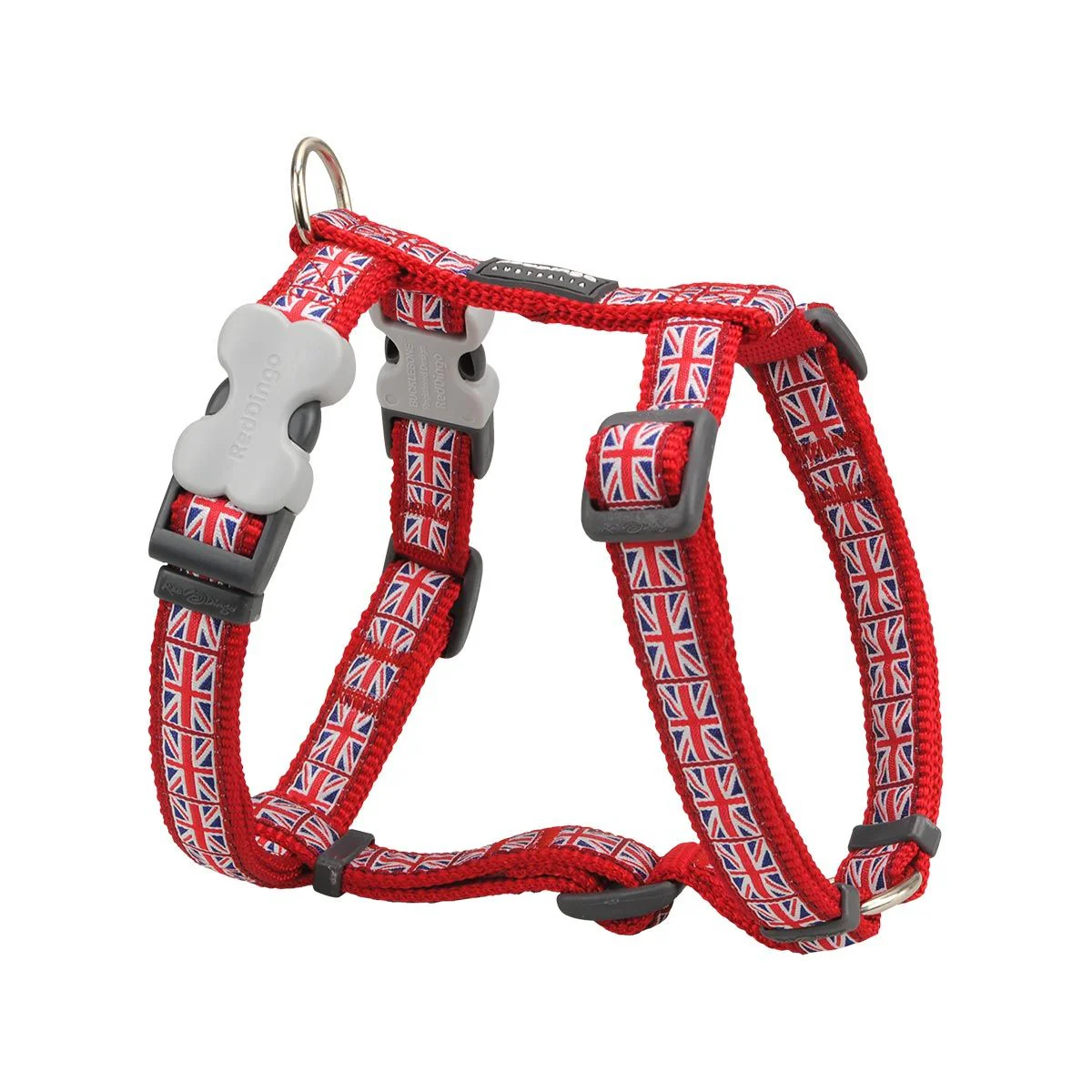 Red Dingo Dog Harness Union Jack Flag On Red - Image 3