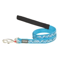 Red Dingo Dog Lead Flanno Turquoise