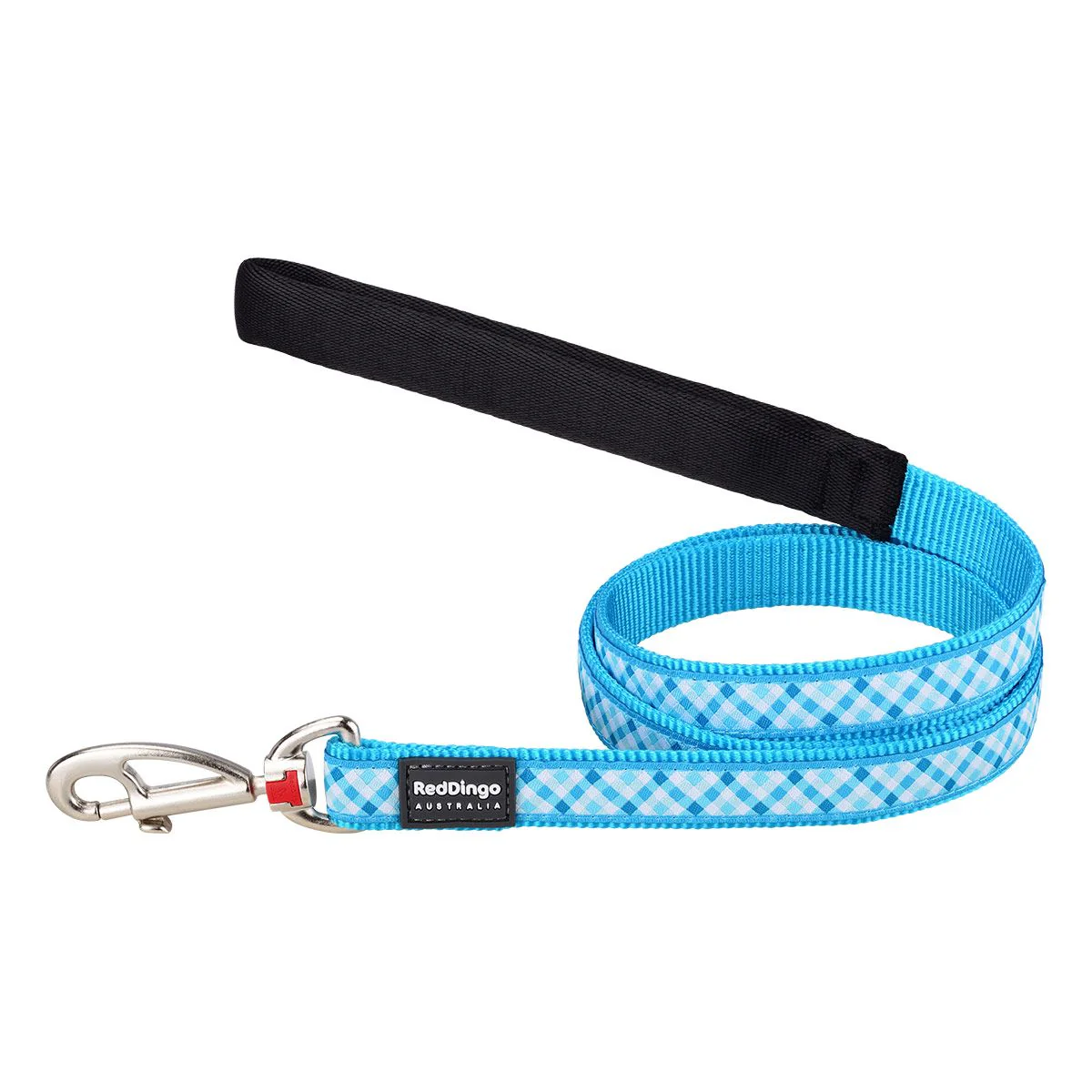 Red Dingo Dog Lead Gingham Turquoise - Image 6