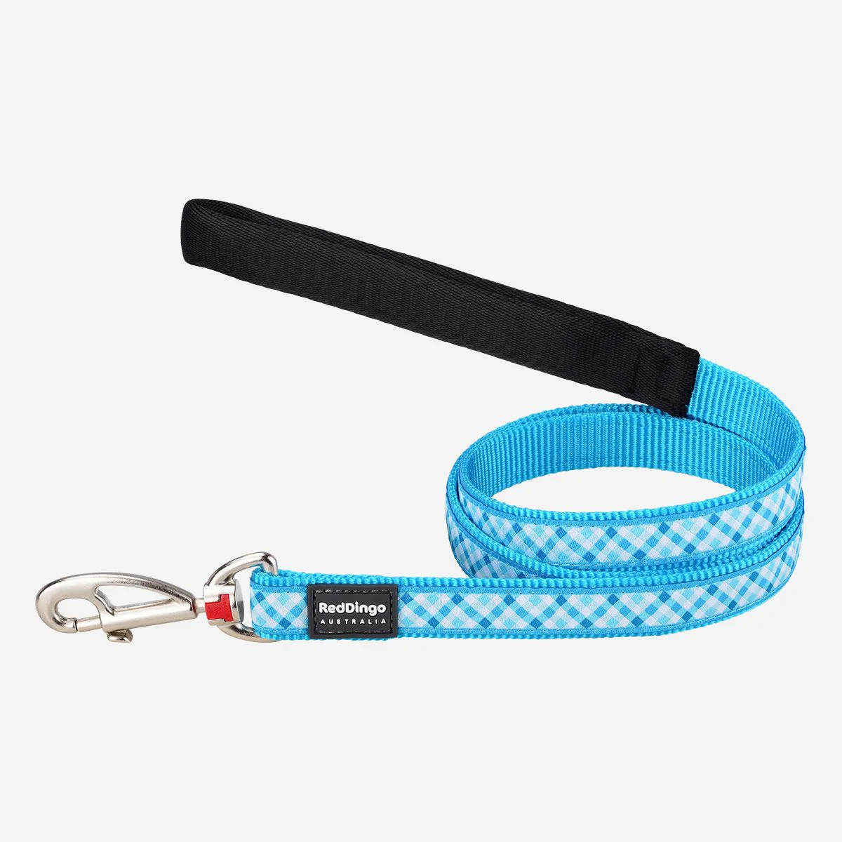 Red Dingo Dog Lead Gingham Turquoise - Image 7