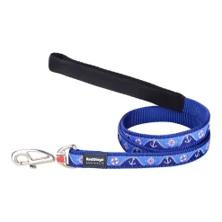 Red Dingo Dog Lead Nautical Dark Blue