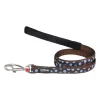 Red Dingo Dog Lead Blue Spots On Brown