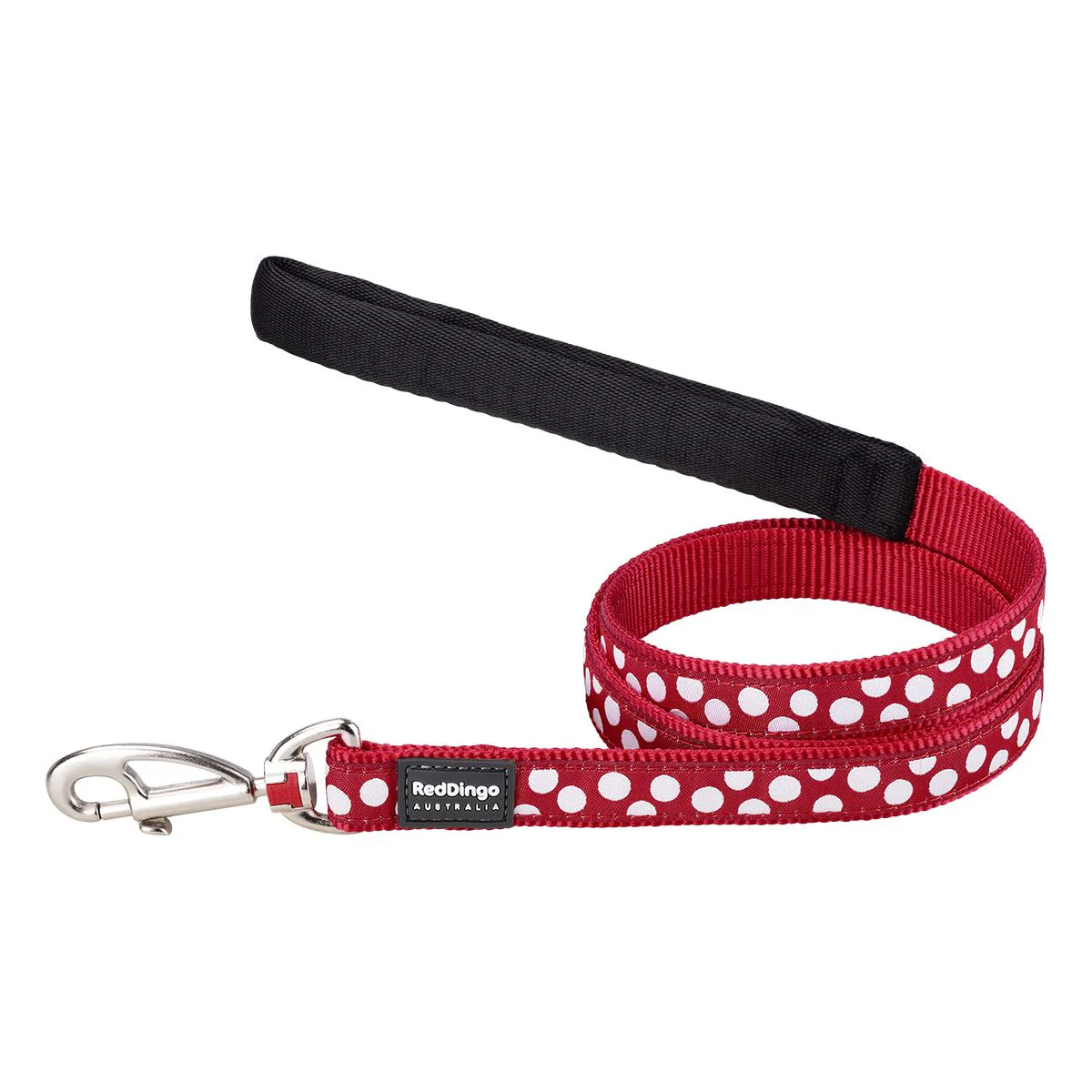 Red Dingo Dog Lead White Spots On Red