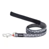 Red Dingo Dog Lead Stars Cool Grey