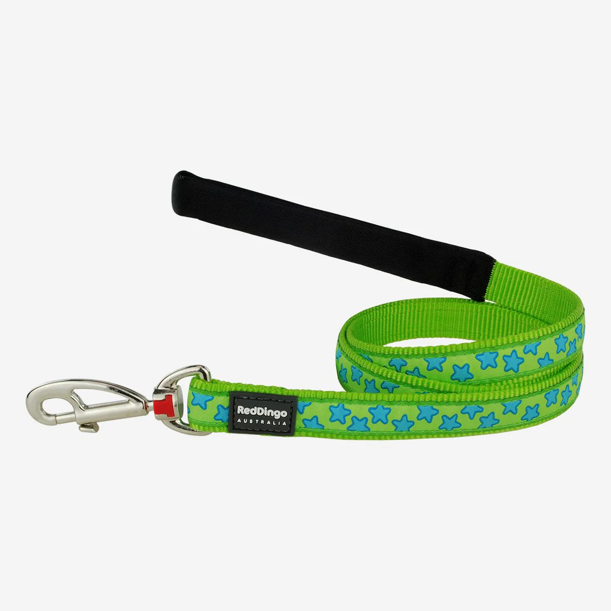 Red Dingo Dog Lead Stars Turquoise On Lime Green - Image 10