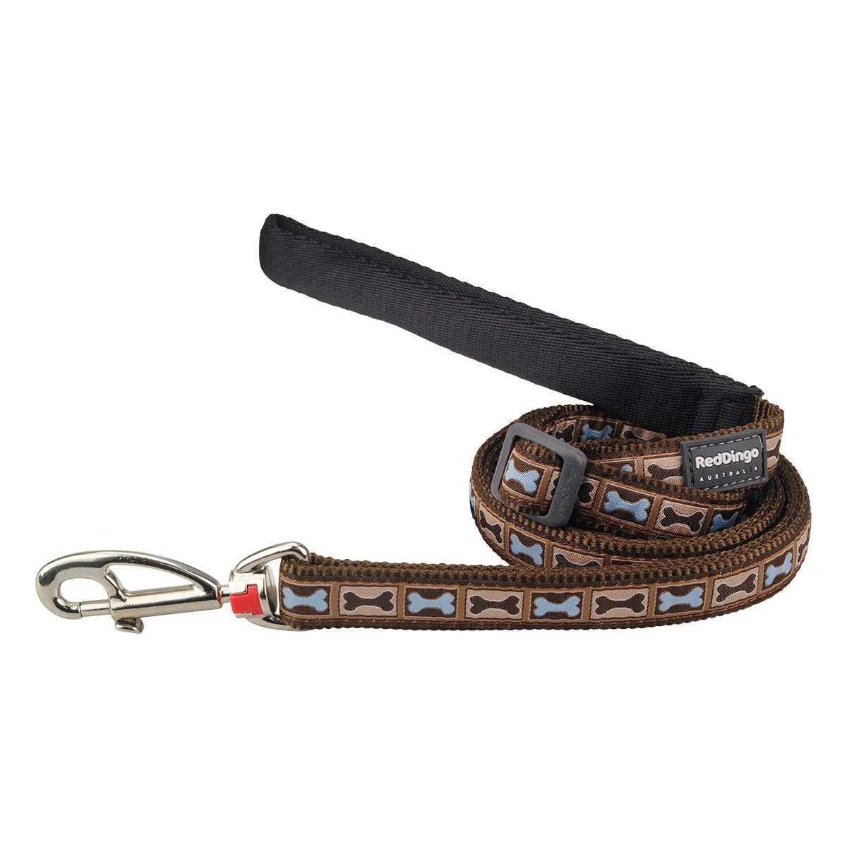 Red Dingo Adjustable Dog Lead Bone Yard Brown - Image 6