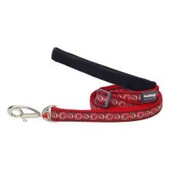 Red Dingo Adjustable Dog Lead Cosmos Red