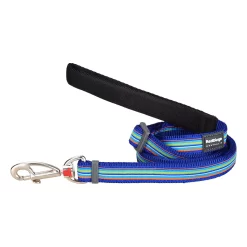 Red Dingo Adjustable Dog Lead Horizontal Stripes Dark Blue