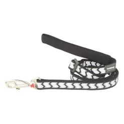 Red Dingo Adjustable Dog Lead Reflective Ziggy Black