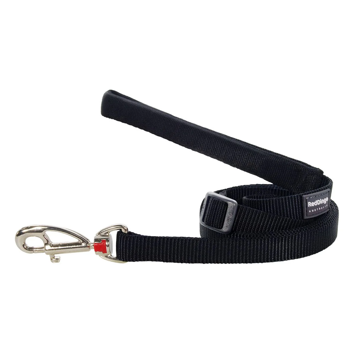 Red Dingo Adjustable Dog Lead Plain Black - Image 3