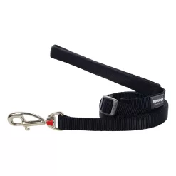 Red Dingo Adjustable Dog Lead Plain Black
