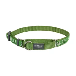 Red Dingo Martingale Dog Collar Circadelic Green