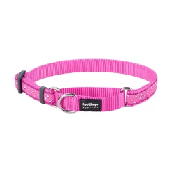 Red Dingo Martingale Dog Collar Flying Bones Hot Pink