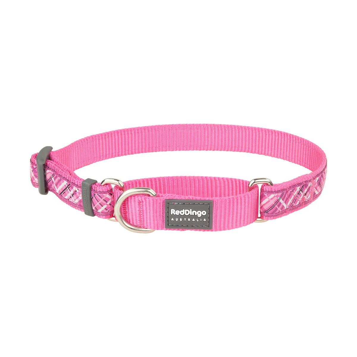 Red Dingo Martingale Dog Collar Flanno Hot Pink