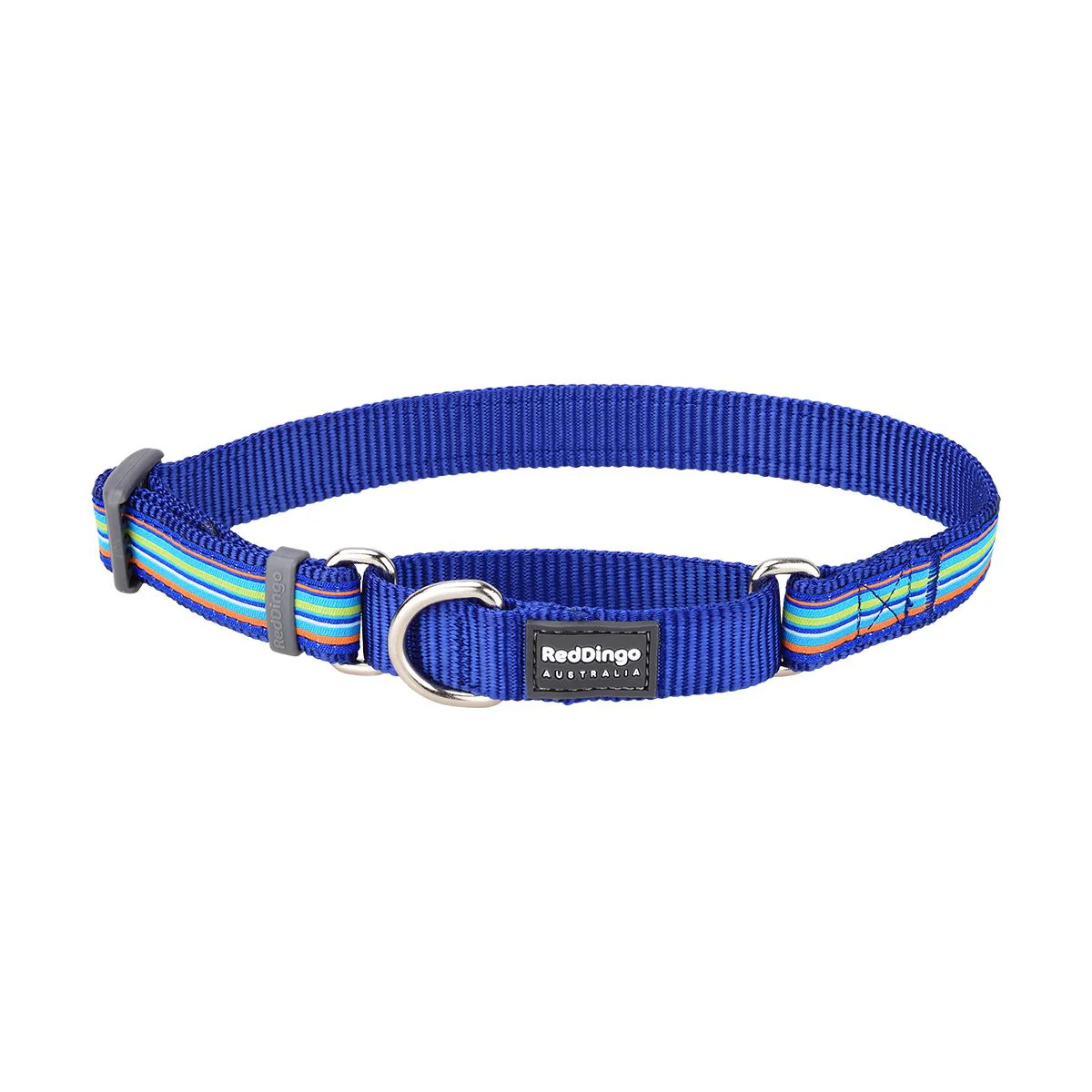 Red Dingo Martingale Dog Collar Horizontal Stripes Dark Blue - Image 9