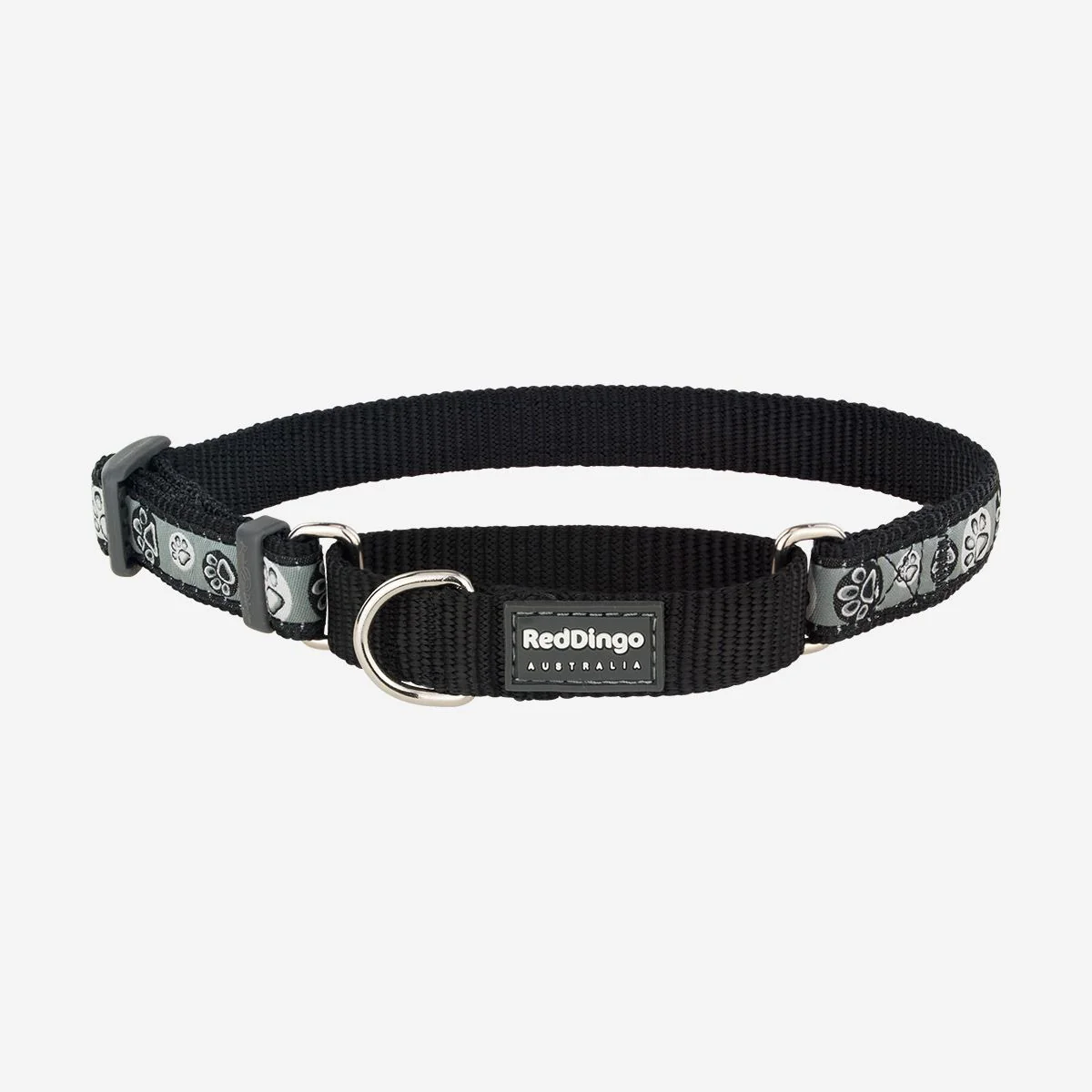 Red Dingo Martingale Dog Collar Paw Impressions Black - Image 13