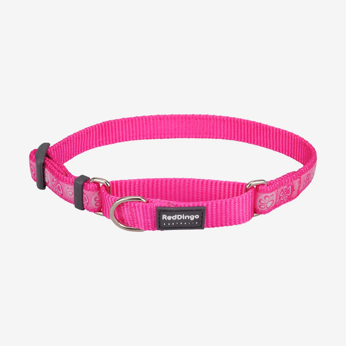 Red Dingo Martingale Dog Collar Paw Impressions Hot Pink - Image 4