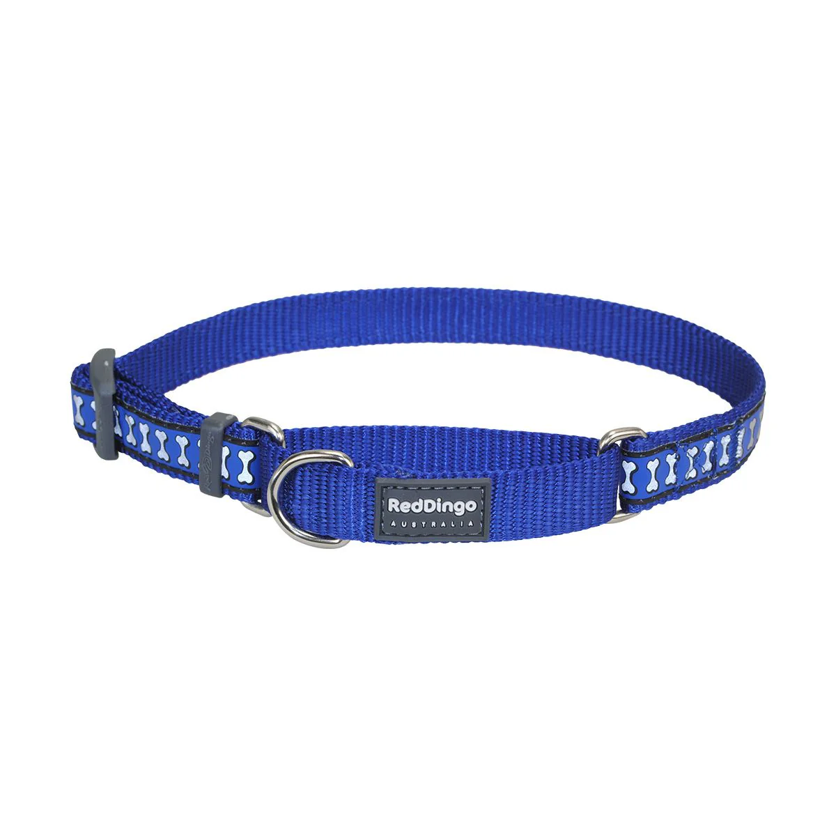 Red Dingo Martingale Dog Collar Reflective Bones Dark Blue - Image 13