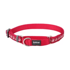 Red Dingo Martingale Dog Collar Reindeer