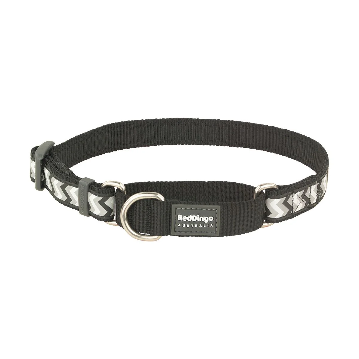 Red Dingo Martingale Dog Collar Reflective Ziggy Black - Image 4