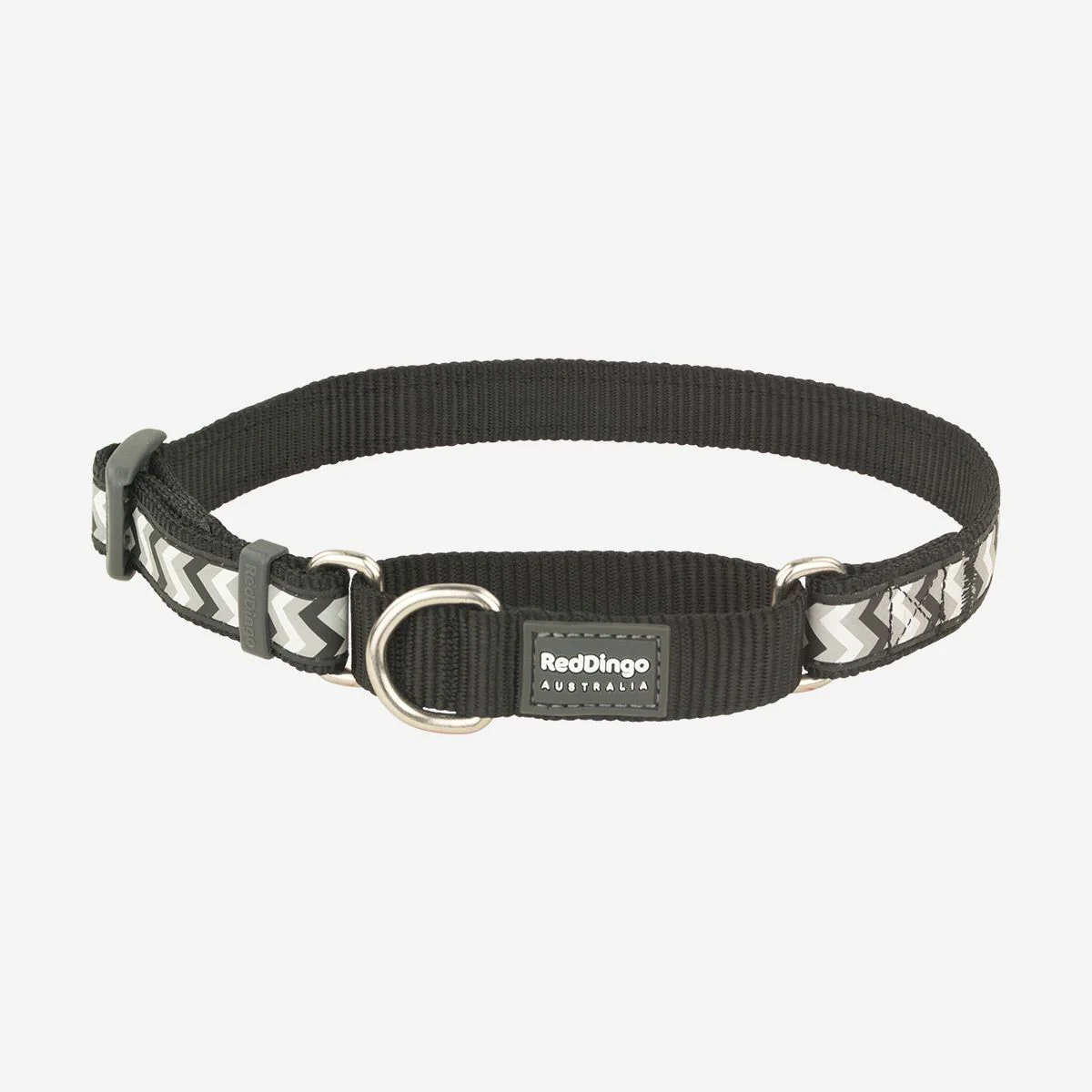 Red Dingo Martingale Dog Collar Reflective Ziggy Black - Image 5