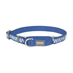 Red Dingo Martingale Dog Collar Reflective Ziggy Dark Blue