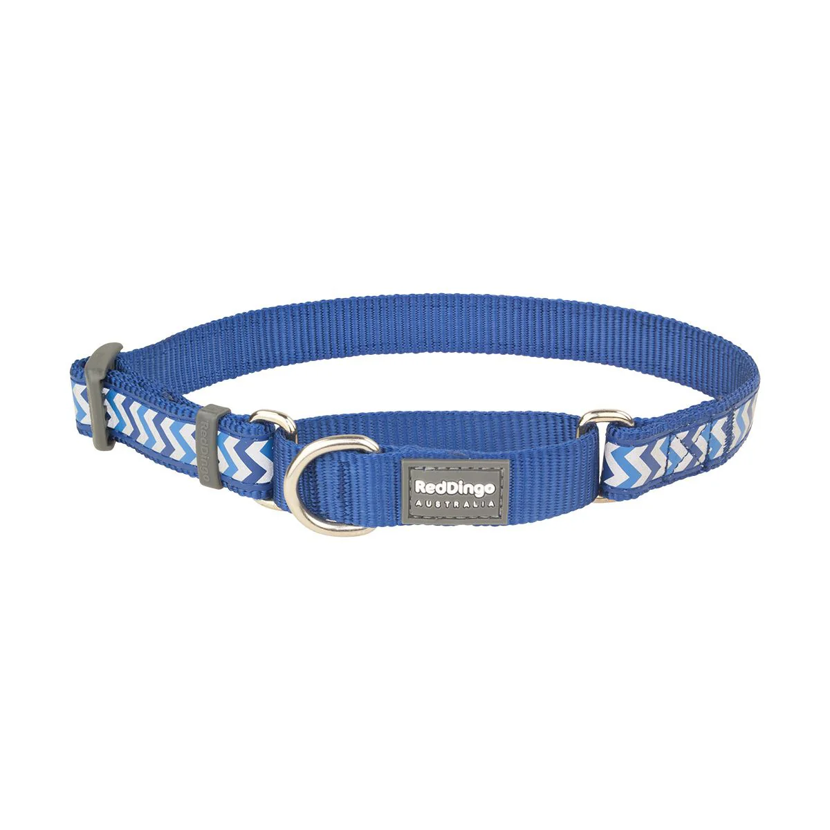 Red Dingo Martingale Dog Collar Reflective Ziggy Dark Blue