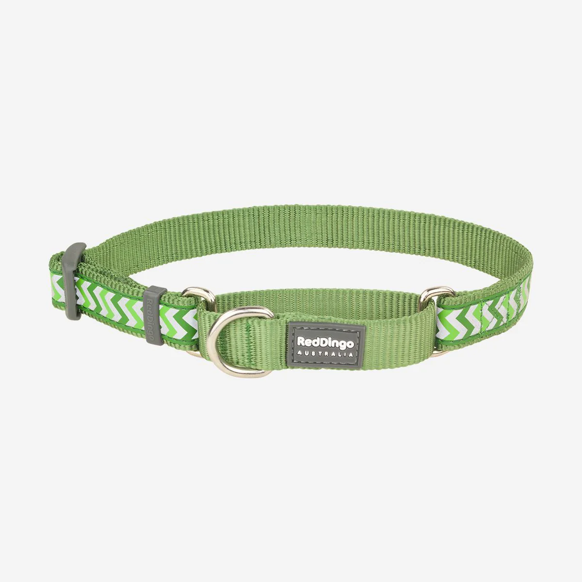 Red Dingo Martingale Dog Collar Reflective Ziggy Green - Image 14