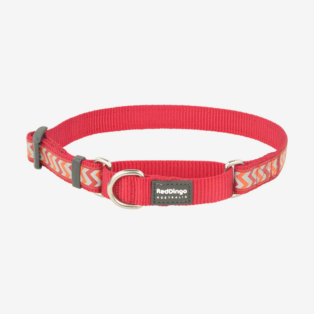 Red Dingo Martingale Dog Collar Reflective Ziggy Red - Image 2