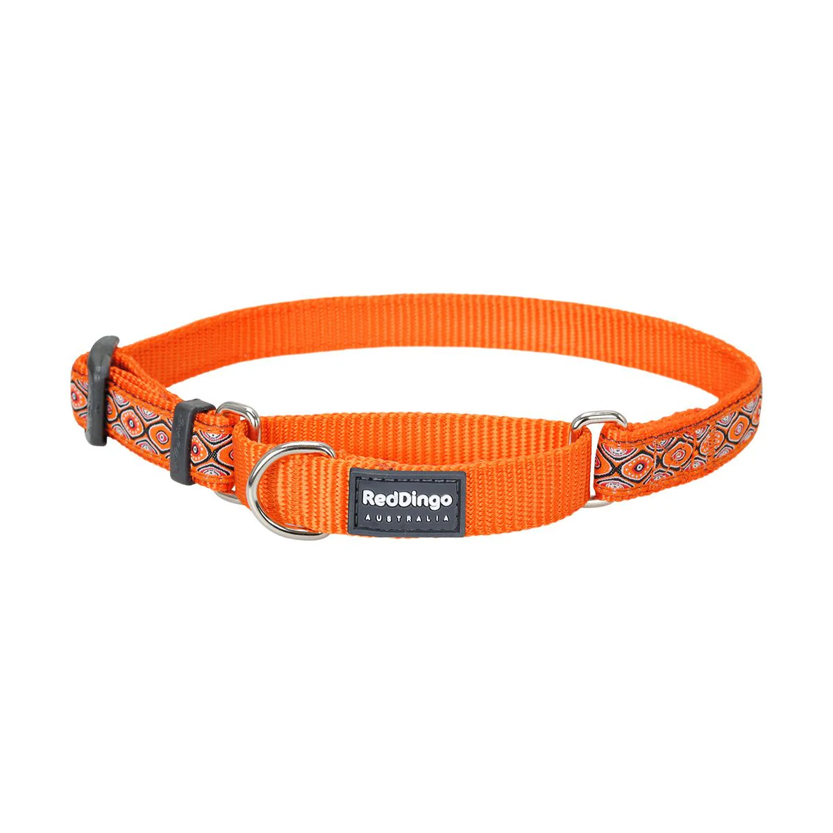 Red Dingo Martingale Dog Collar Snake Eyes Orange - Image 3