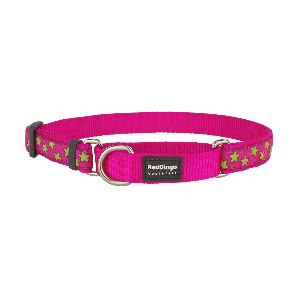 Red Dingo Martingale Dog Collar Stars Lime On Hot Pink - Image 12