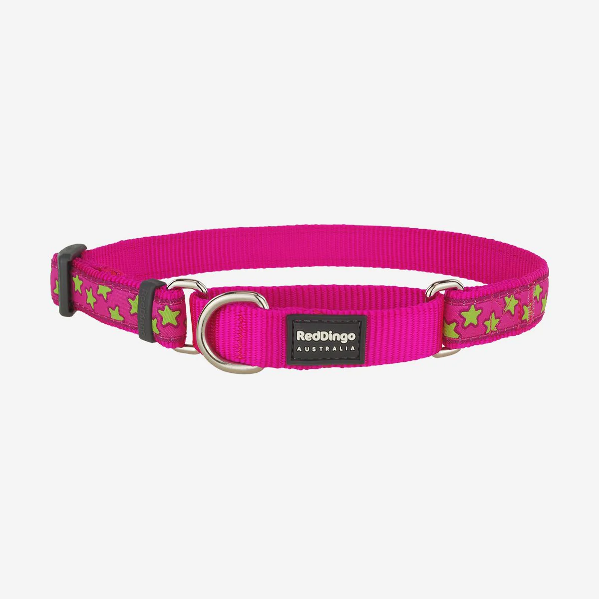 Red Dingo Martingale Dog Collar Stars Lime On Hot Pink - Image 7