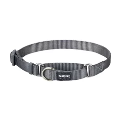 Red Dingo Martingale Dog Collar Plain Cool Grey