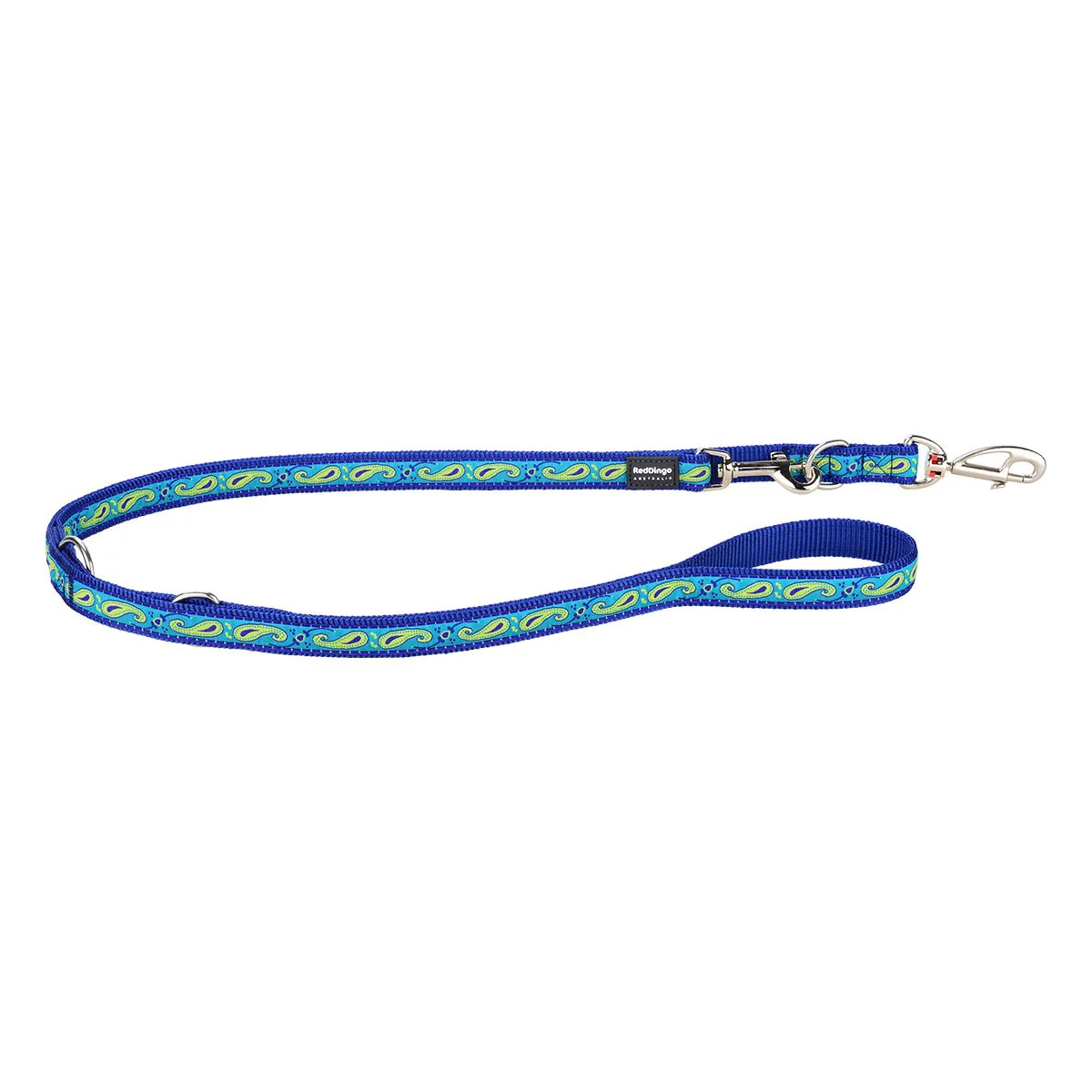 Red Dingo Multipurpose Dog Lead Paisley Blue With Green Dark Blue - Image 6