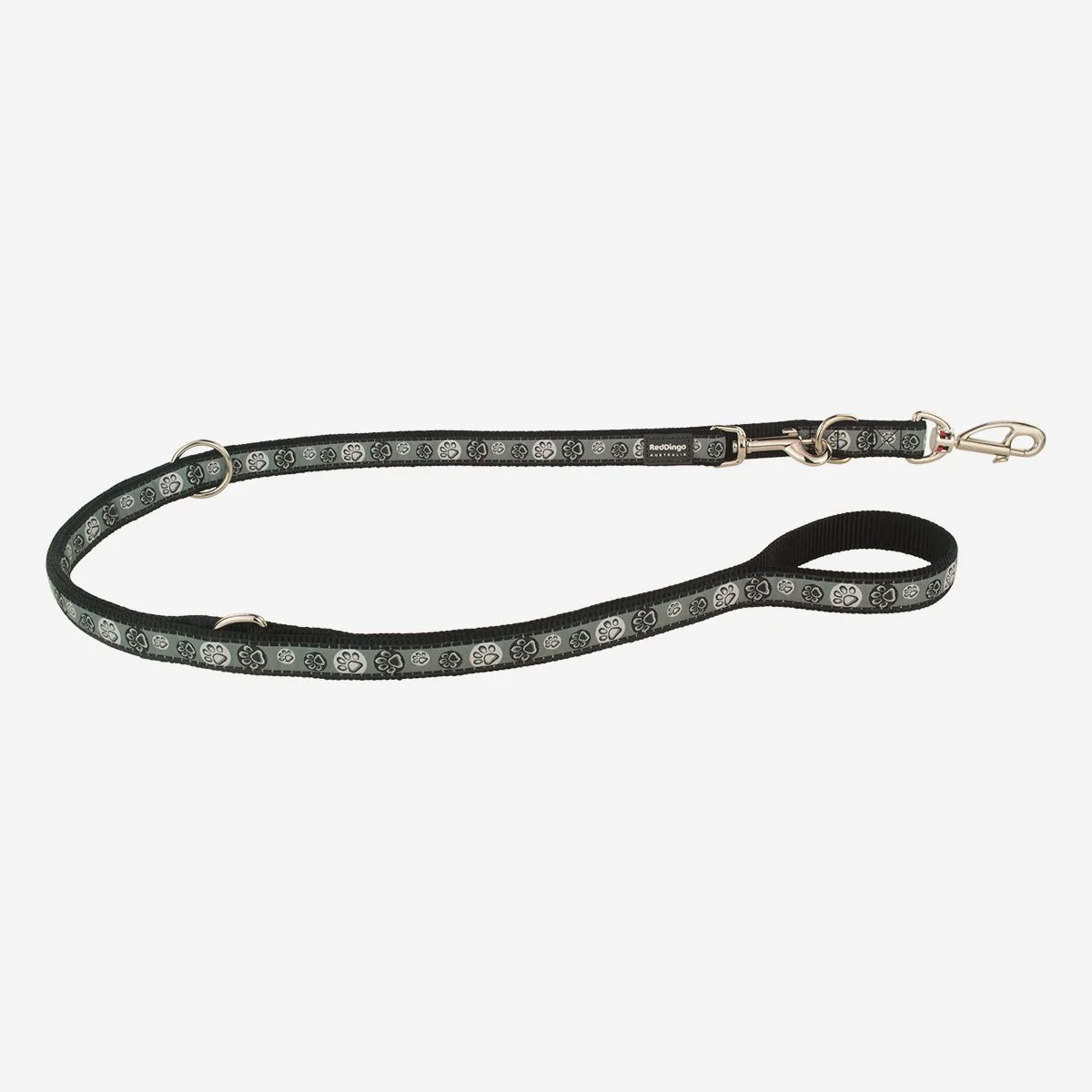 Red Dingo Multipurpose Dog Lead Paw Impressions Black - Image 7