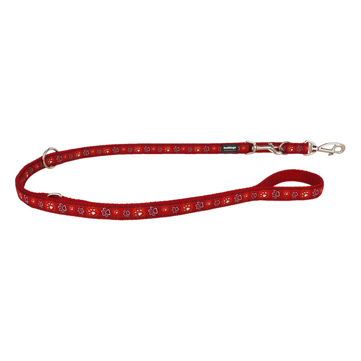Red Dingo Multipurpose Dog Lead Paw Impressions Red - Image 6
