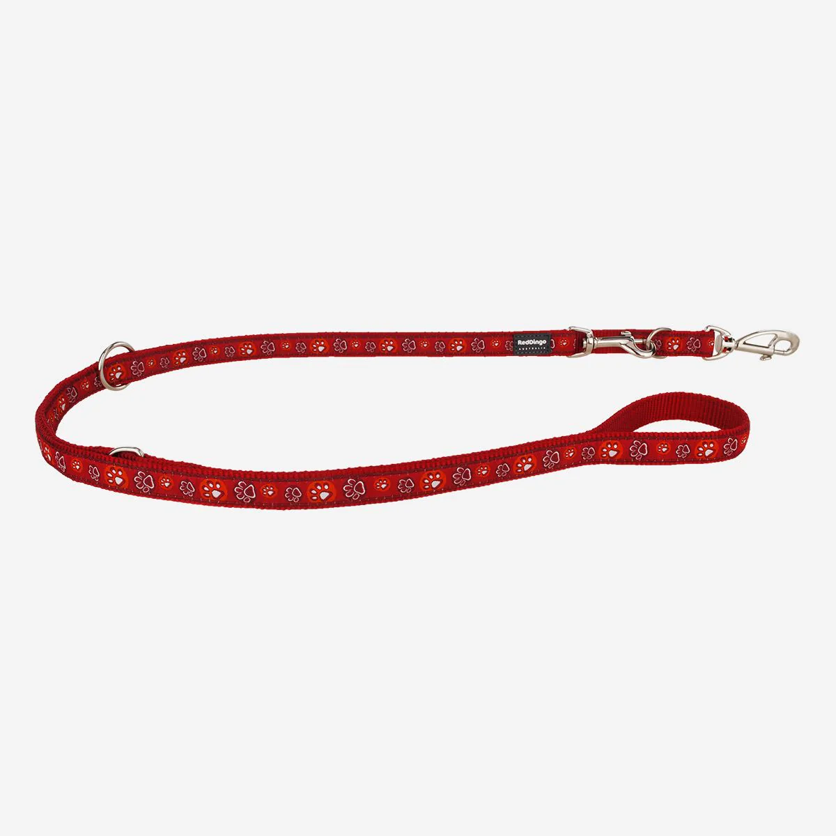 Red Dingo Multipurpose Dog Lead Paw Impressions Red - Image 13