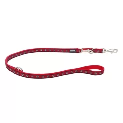 Red Dingo Multipurpose Dog Lead Pawprints Red