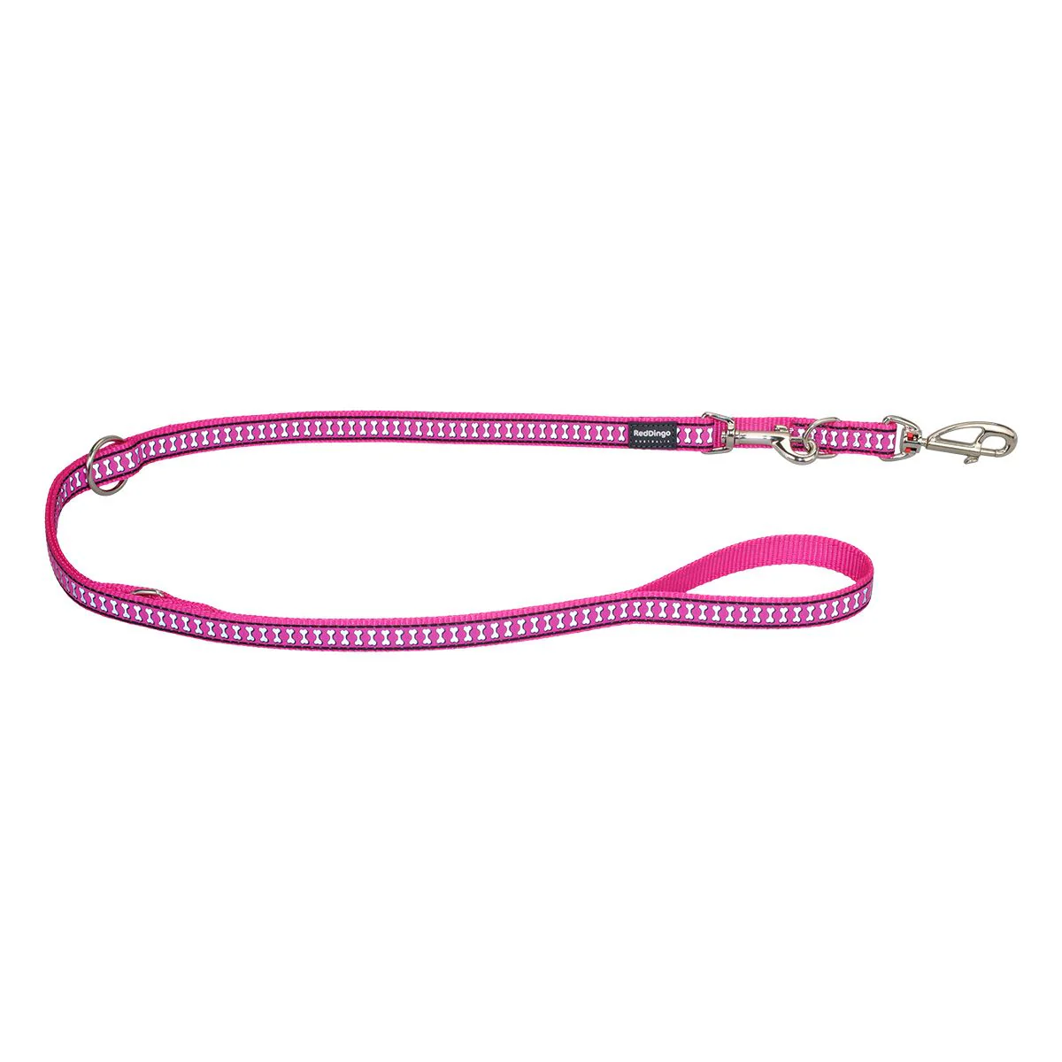 Red Dingo Multipurpose Dog Lead Reflective Bones Hot Pink - Image 3