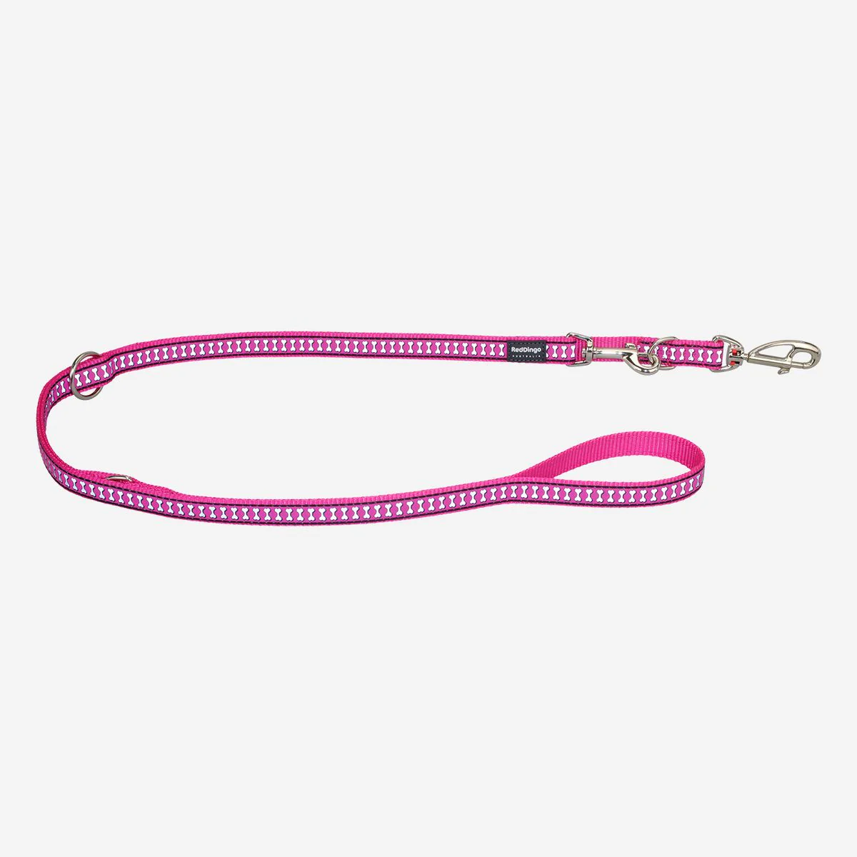 Red Dingo Multipurpose Dog Lead Reflective Bones Hot Pink - Image 10