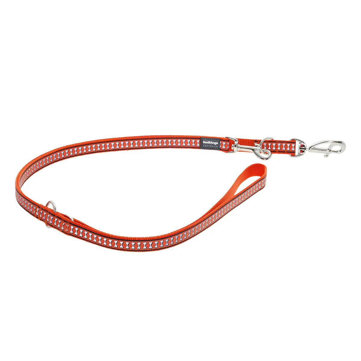 Red Dingo Multipurpose Dog Lead Reflective Bones Orange - Image 9
