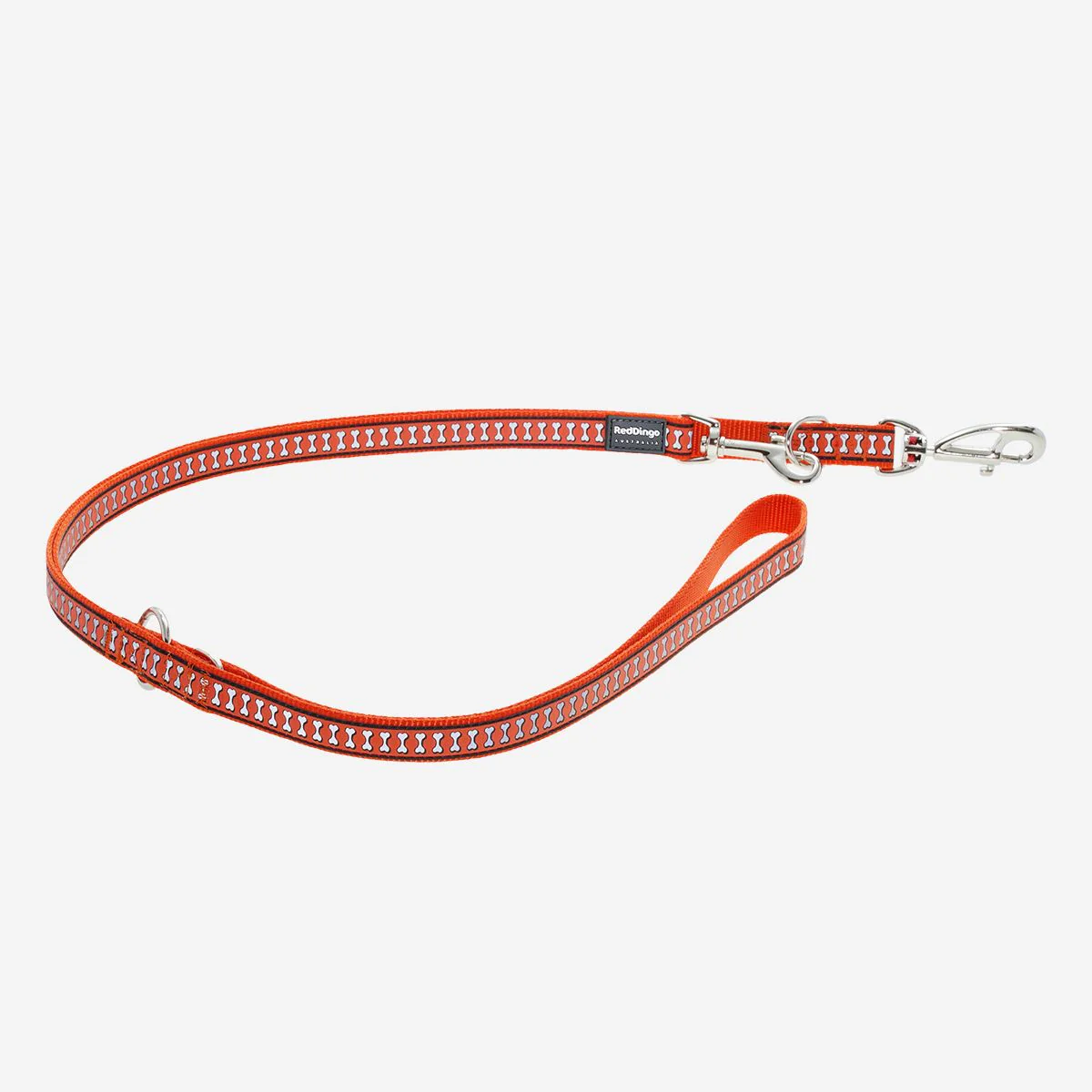Red Dingo Multipurpose Dog Lead Reflective Bones Orange - Image 4