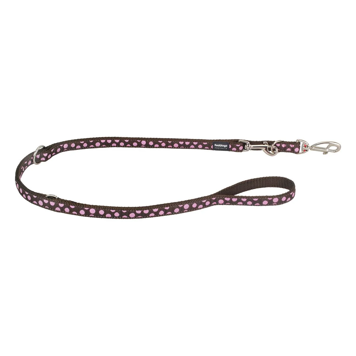 Red Dingo Multipurpose Dog Lead Pink Spots On Brown - Image 3