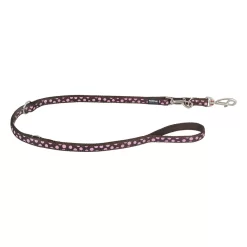 Red Dingo Multipurpose Dog Lead Pink Spots On Brown
